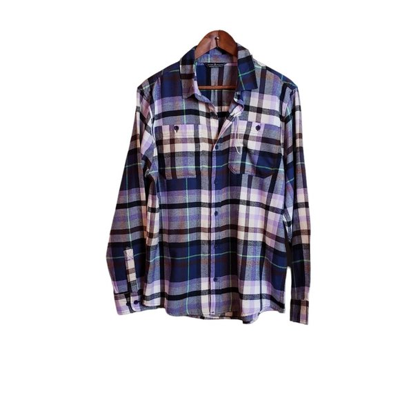 Alpine Design Button Down Flannel Shirt Medium Multicolor Plaid - Picture 5 of 15